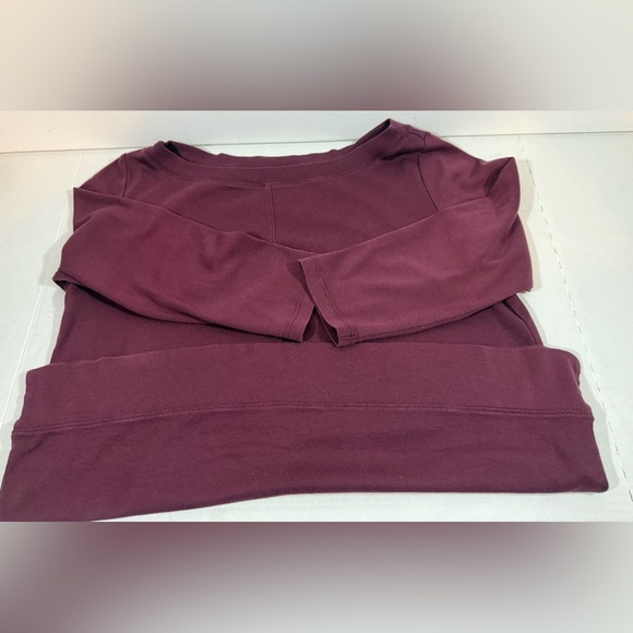 J Jill Perfect Pima Seamed Boat Neck Tee Shirt Women Sz PM Plum Classic Top - Picture 9 of 10